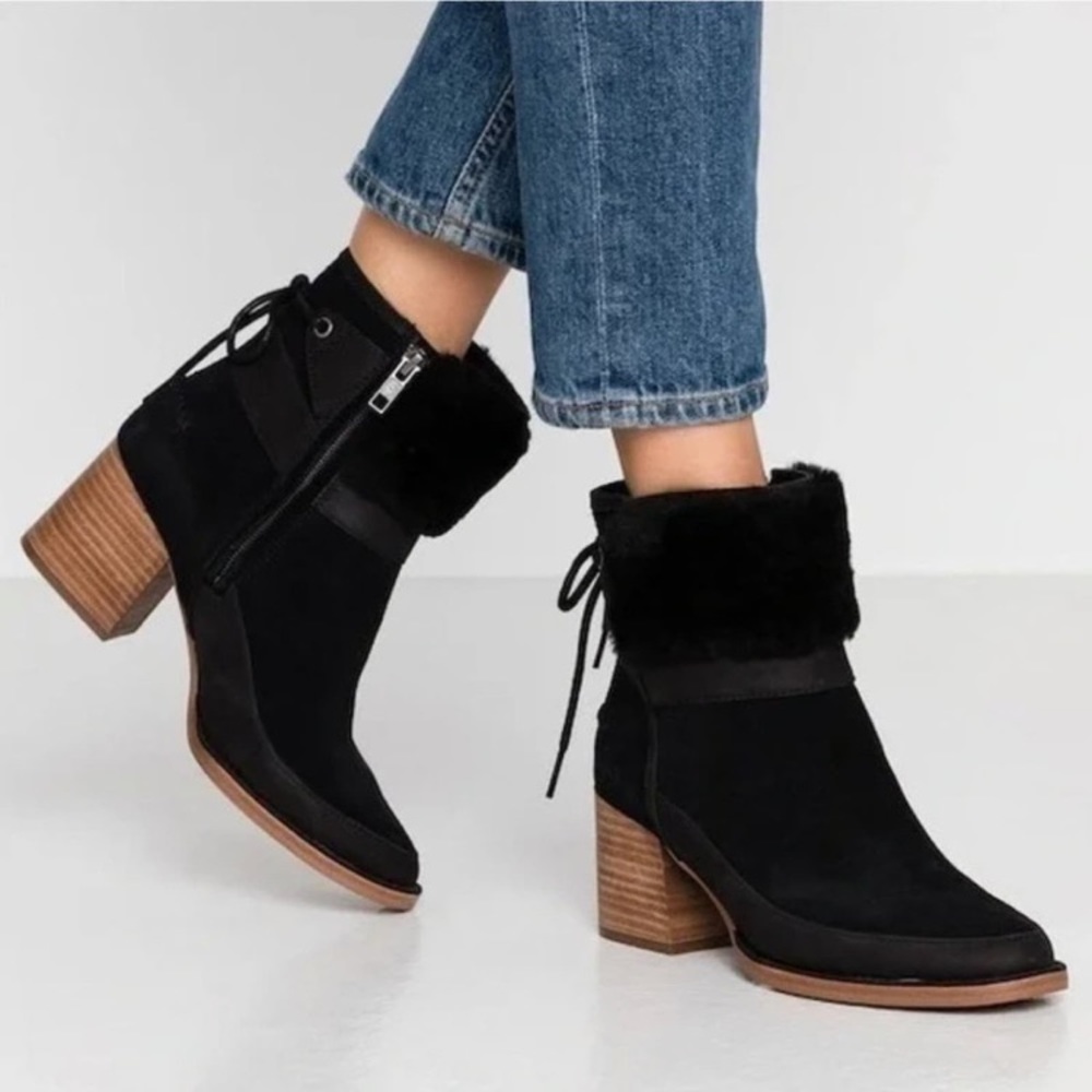 UGG Kirke Shearling-Trimmed Leather & Suede Ankle Boots